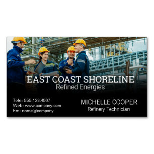 Technician Engineers   Oil Refinery Magnetic Business Card