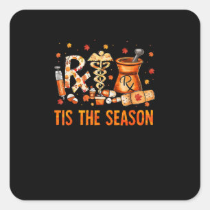 Technician Fall Theme Tis The Season Square Sticker