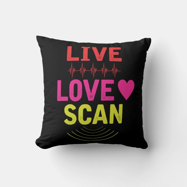 Technician healthcare Nurse Sonographer Ultrasound Throw Pillow (Front)