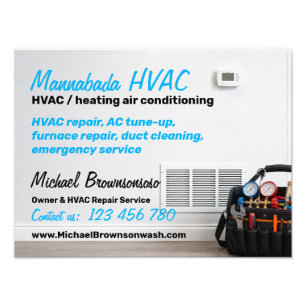 Technician HVAC Repair Heating Cooling Photo Print