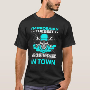 Technician Skull Engineer Aircraft Mechanic T-Shirt