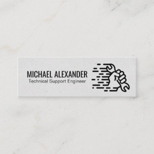 Technician Wrench in Hand Mini Business Card