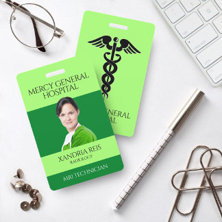 Technicien médical vert Badge de l'hôpital du cadu