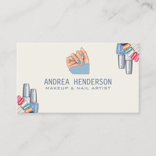 Technicien-ongle Cartes de visite, Maquillage d'ar (Devant)