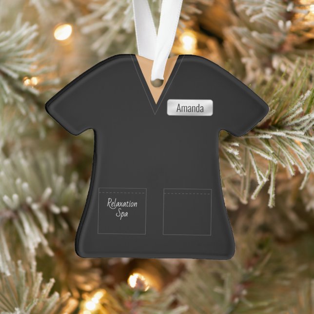 Technicien spa Black Scrubs Ornement professionnel (Arbre)