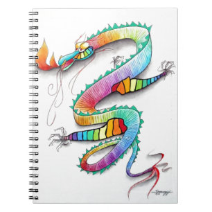 TECHNICOLOR FIRE-BREATHING DRAGON NOTEBOOK