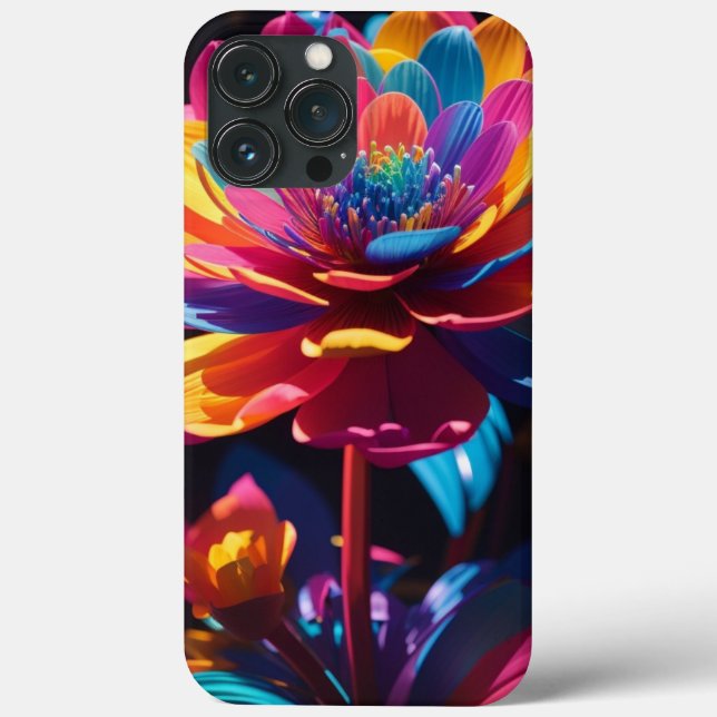 Technicolor Flower with Neon Hues Case-Mate iPhone Case (Back)