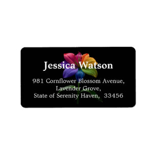🌈Technicolor Love – Rainbow Lily Address Label