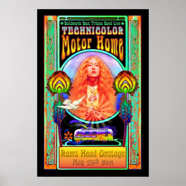 Technicolor Motor Home Band Rock Art Poster (Front)