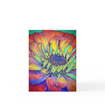 Technicolor Zinnia Card