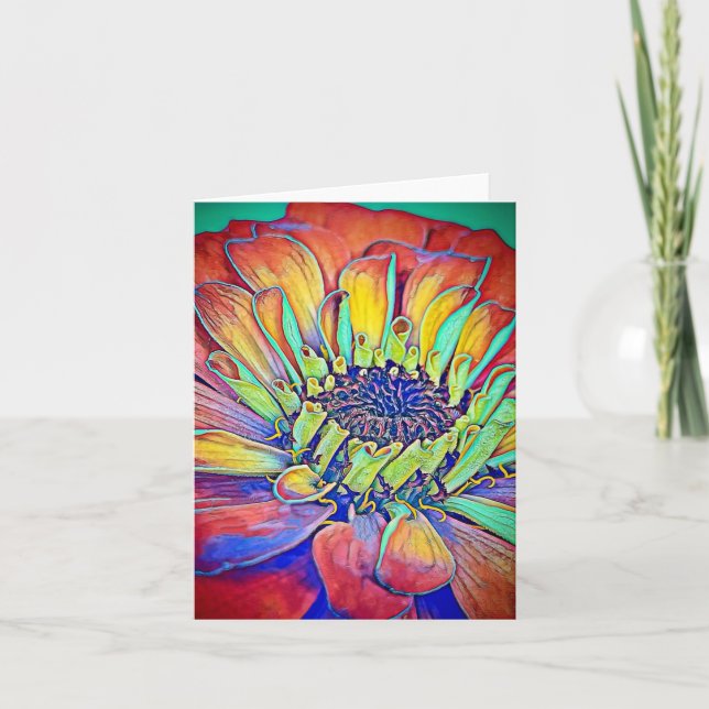 Technicolor Zinnia Card (Front)