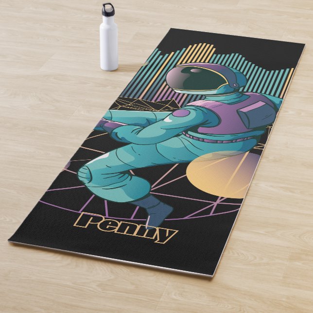 Techno Astronaut Illustration Yoga Mat (In Situ)