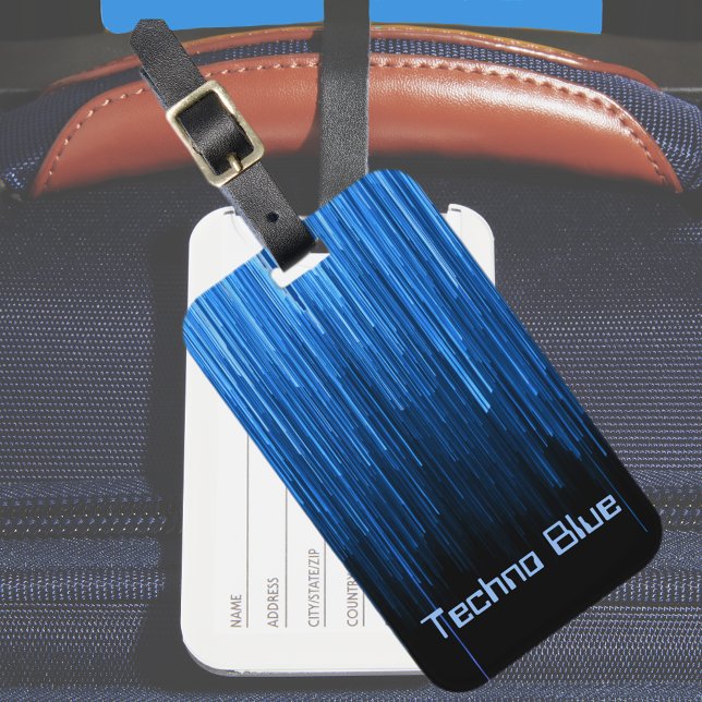 Techno Blue High-tech Cyberspace Personalized Luggage Tag (Creator Uploaded)