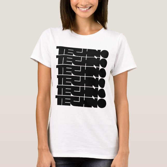 Techno bold typography logo design T-Shirt (Front)