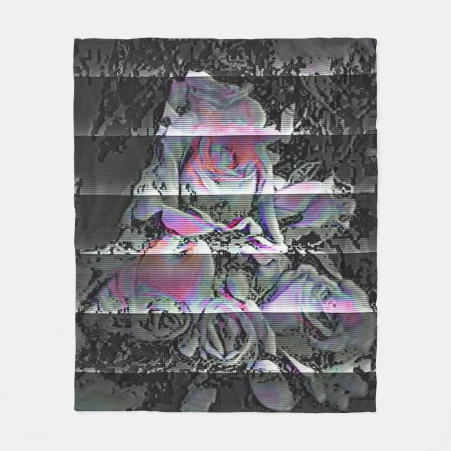 Techno Bouquet  Fleece Blanket (Front)