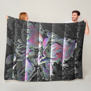 Techno Bouquet  Fleece Blanket
