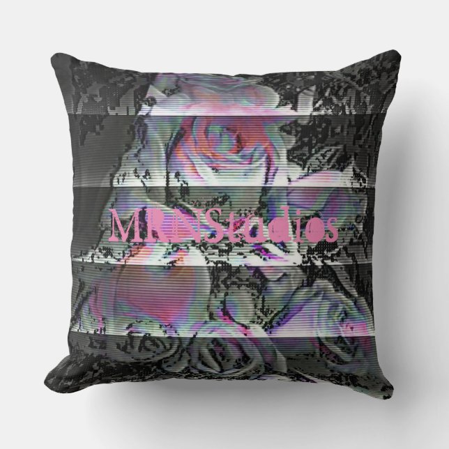 Techno Bouquet  Throw Pillow (Front)