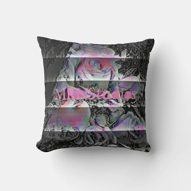 Techno Bouquet  Throw Pillow (Front)