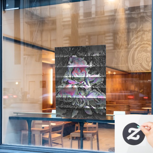 Techno Bouquet  Window Cling (Cafe Window)