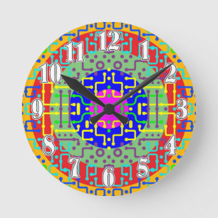 Techno Circus 2 Round Clock