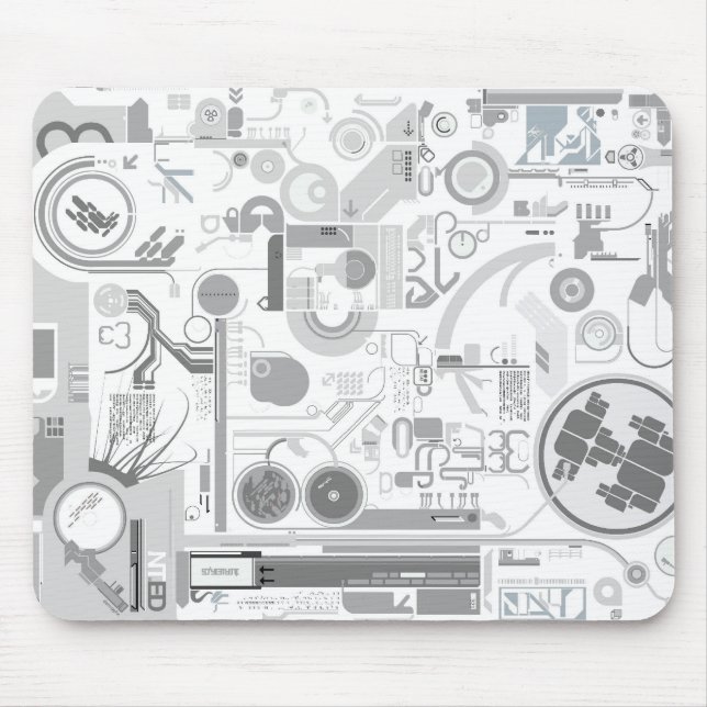 techno computer chip hard drive vector experiment mouse pad (Front)