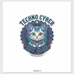 Techno Cyber Cat Funny Cat Lover Design - Techno C