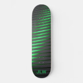 Techno Cyber Green Stripes Black Skateboard (Front)