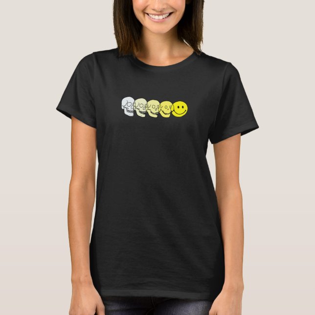 Techno Evolution Acid House Smile Techno DJ Music  T-Shirt (Front)