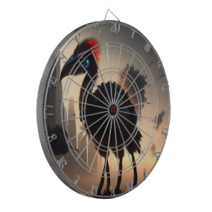 "Techno-Feathers: The Futuristic Emu Robot" Dartboard