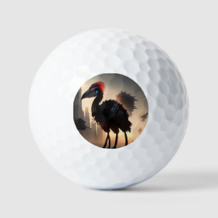 "Techno-Feathers: The Futuristic Emu Robot" Golf Balls