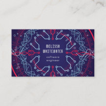 Techno Flat Sleek Colourful Business Card