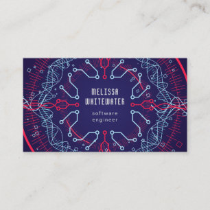 Techno Flat Sleek Colourful Business Card