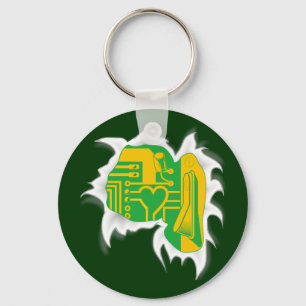 Techno Heart Keychain