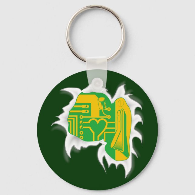 Techno Heart Keychain (Front)