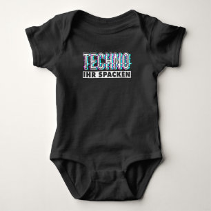 Techno Ihr Spacken Raver EDM Musik Baby Bodysuit