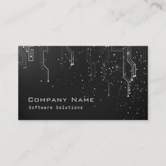 Techno Modern Design Business Card - Black & White
