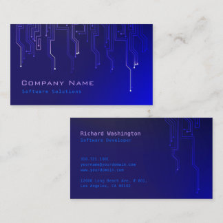Techno Modern Design Business Card - Blue
