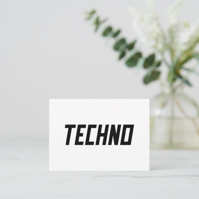 TECHNO Music Business Card (Standing Front)