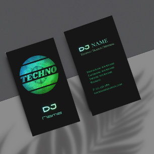 Techno music DJ Business Card