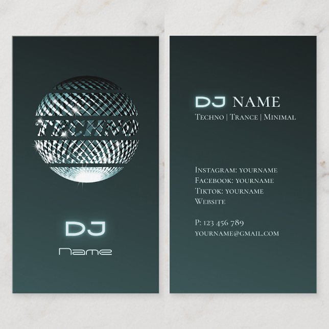 Techno music DJ Carte de visite (Créateur téléchargé)