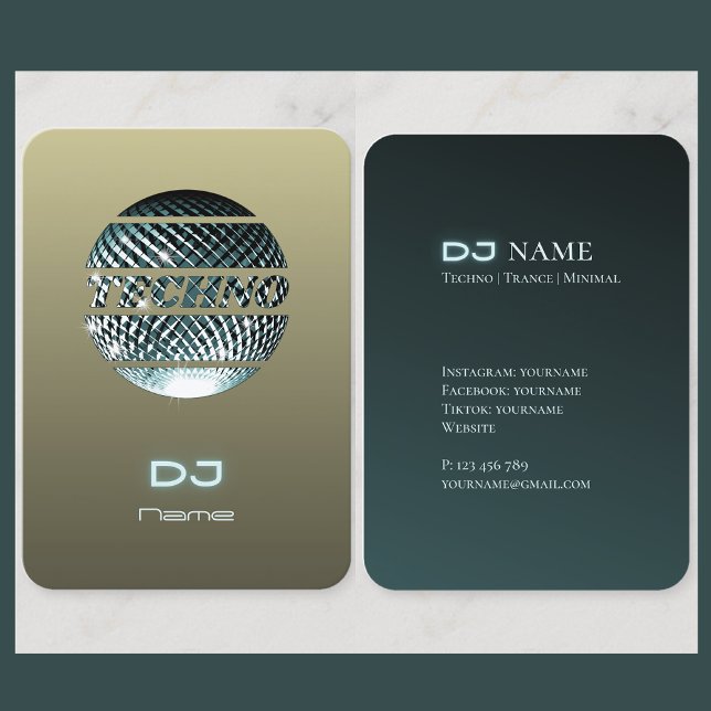 Techno music DJ Carte de visite (Créateur téléchargé)