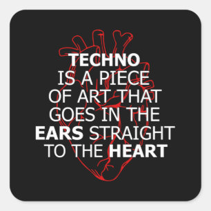 Techno Music DJ Rave Electro Festival Gift Idea Square Sticker