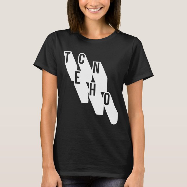 techno music geometric logo design T-Shirt (Front)