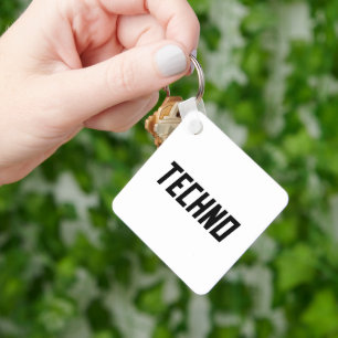 TECHNO Music Keychain