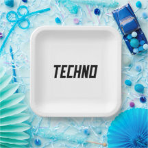 TECHNO Music Paper Plate