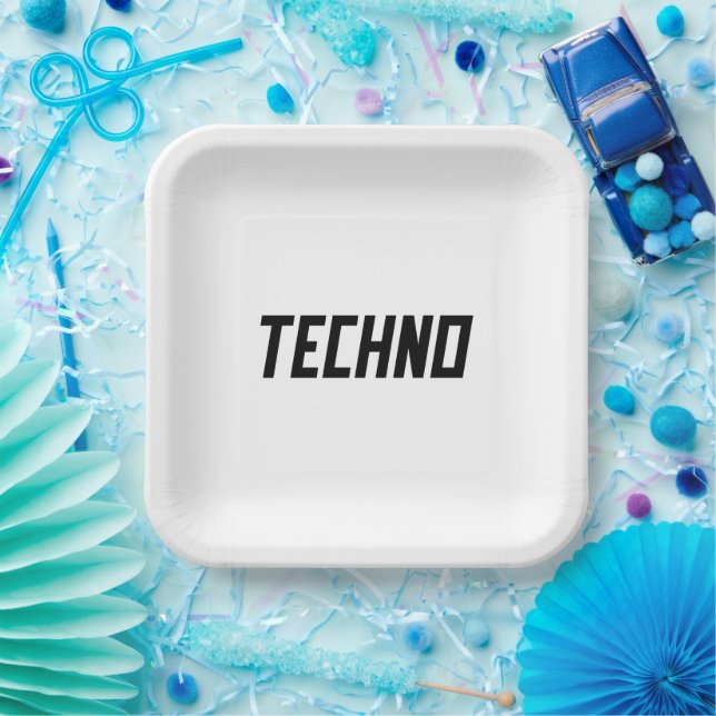 TECHNO Music Paper Plate (Party)