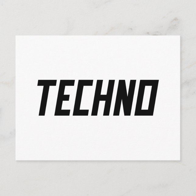 TECHNO Music Postcard (Front)