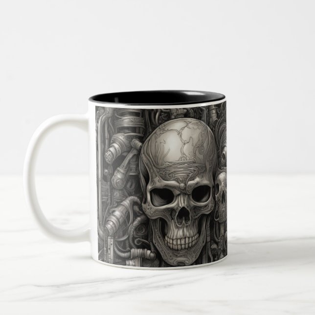 Techno skulls 044 Two-Tone coffee mug (Left)
