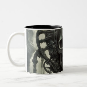 Techno skulls 057 Two-Tone coffee mug