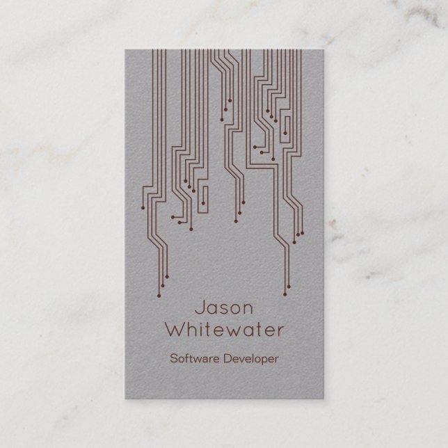 Techno Sleek Style Business Card (Front)